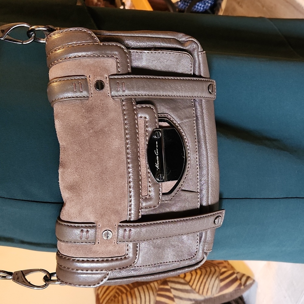 Kenneth Cole, New York, Brown Leather Suede Crossbody Purse